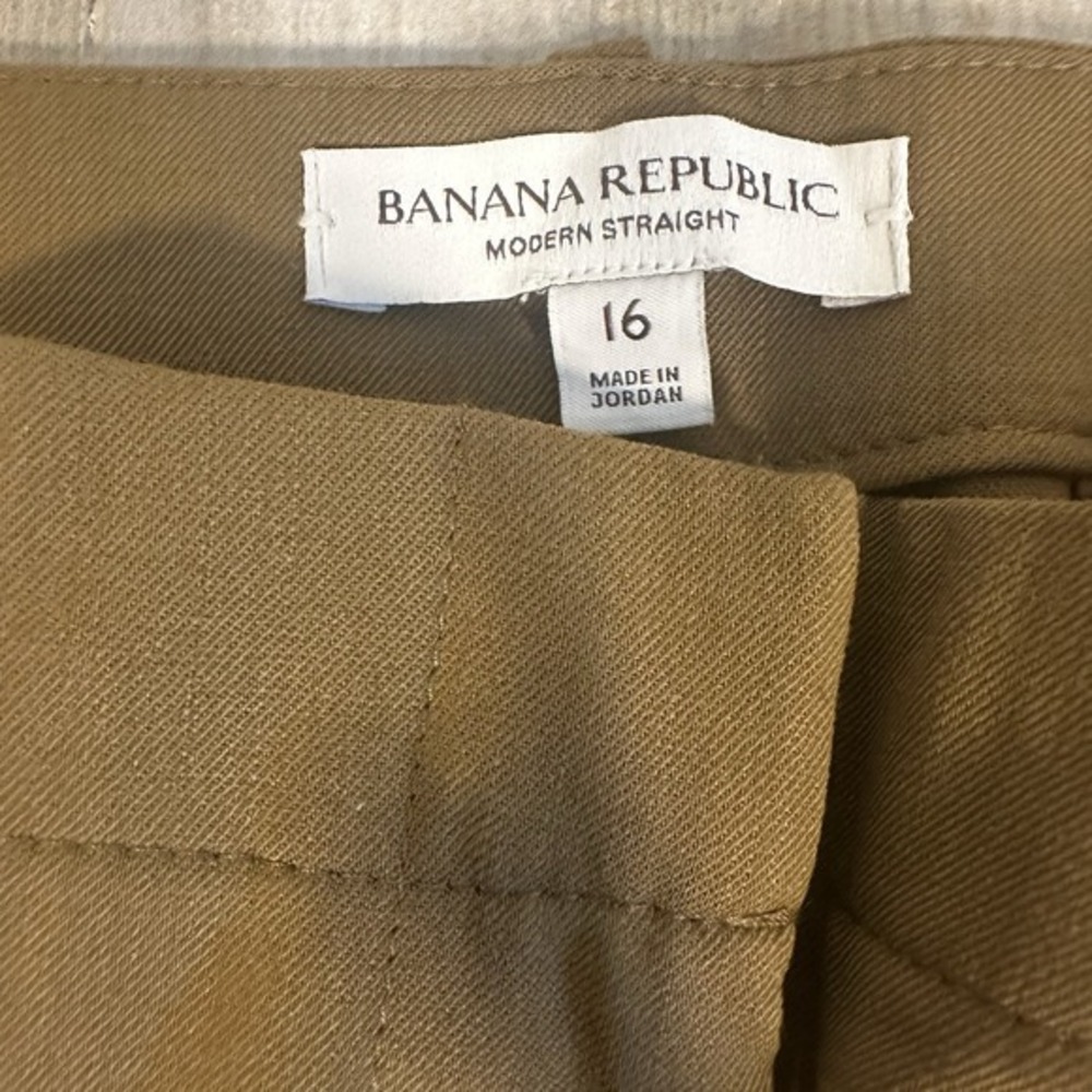 NWT Banana Republic Wool Straight 16 Pants Brown Tailored Career Minimalist - Picture 4 of 10